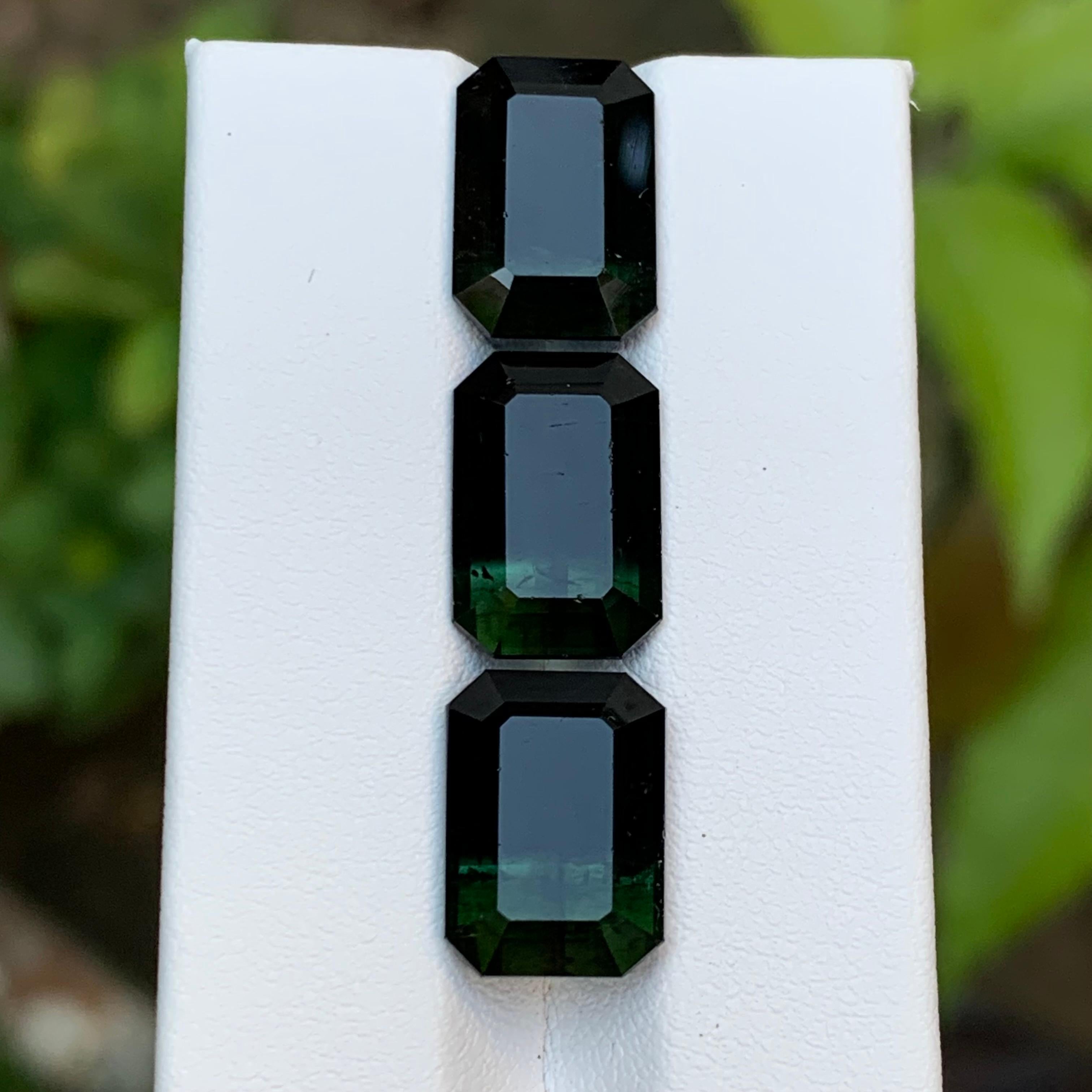 Taille émeraude Tourmaline Naturelle Bicolore Vert & Greene & Greene 23.10 Ct Emerald Cut en vente