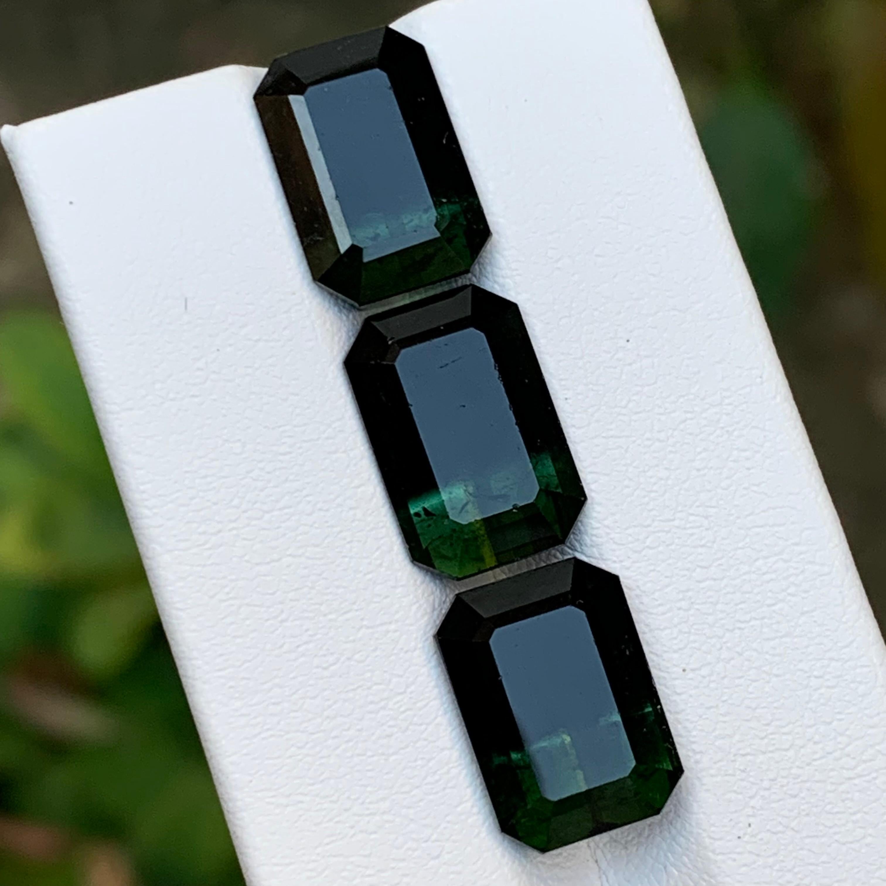 Tourmaline Naturelle Bicolore Vert & Greene & Greene 23.10 Ct Emerald Cut en vente 2