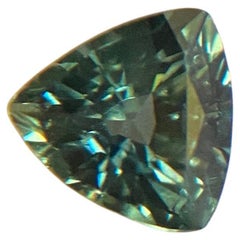 Deep Green Blue Australian Sapphire 0.67ct Trillion Triangle Cut Gem