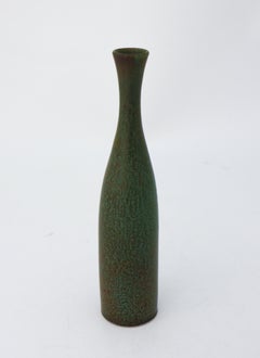 Deep Green Stoneware Vase by Carl-Harry Stålhane, Rörstrand, 22 cm