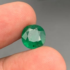 Deep Green Emerald 3.80 Ct Natural Loose Gemstone Round Cut for Ring or Jewelry