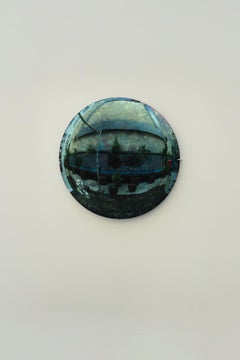 Abyss Green I Contemporary Sculptural Mirror with Silver and Glass by Homa