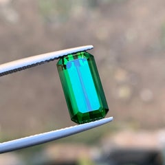 Deep Green Natural Tourmaline Loose Gemstone, 5.05 Ct-Emerald Cut Top Quality Af