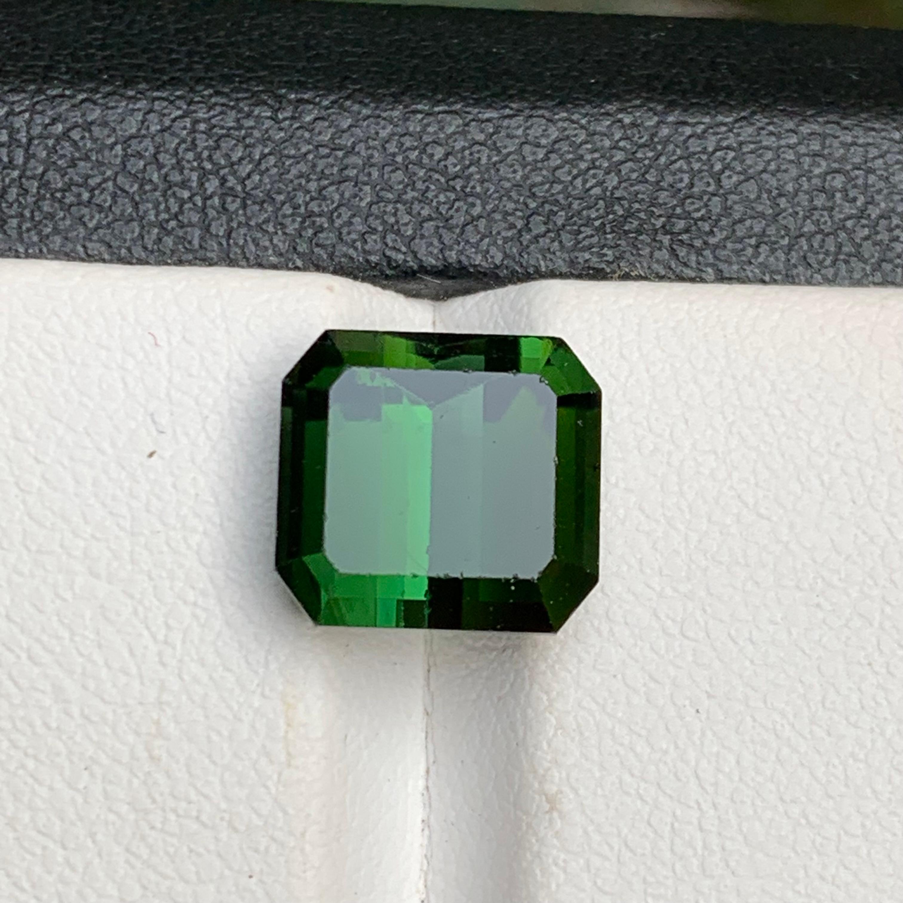 Tiefgrüner natürlicher Turmalin Ring, Anhänger Loser Edelstein 6,50 Ct Smaragdschliff im Angebot 5