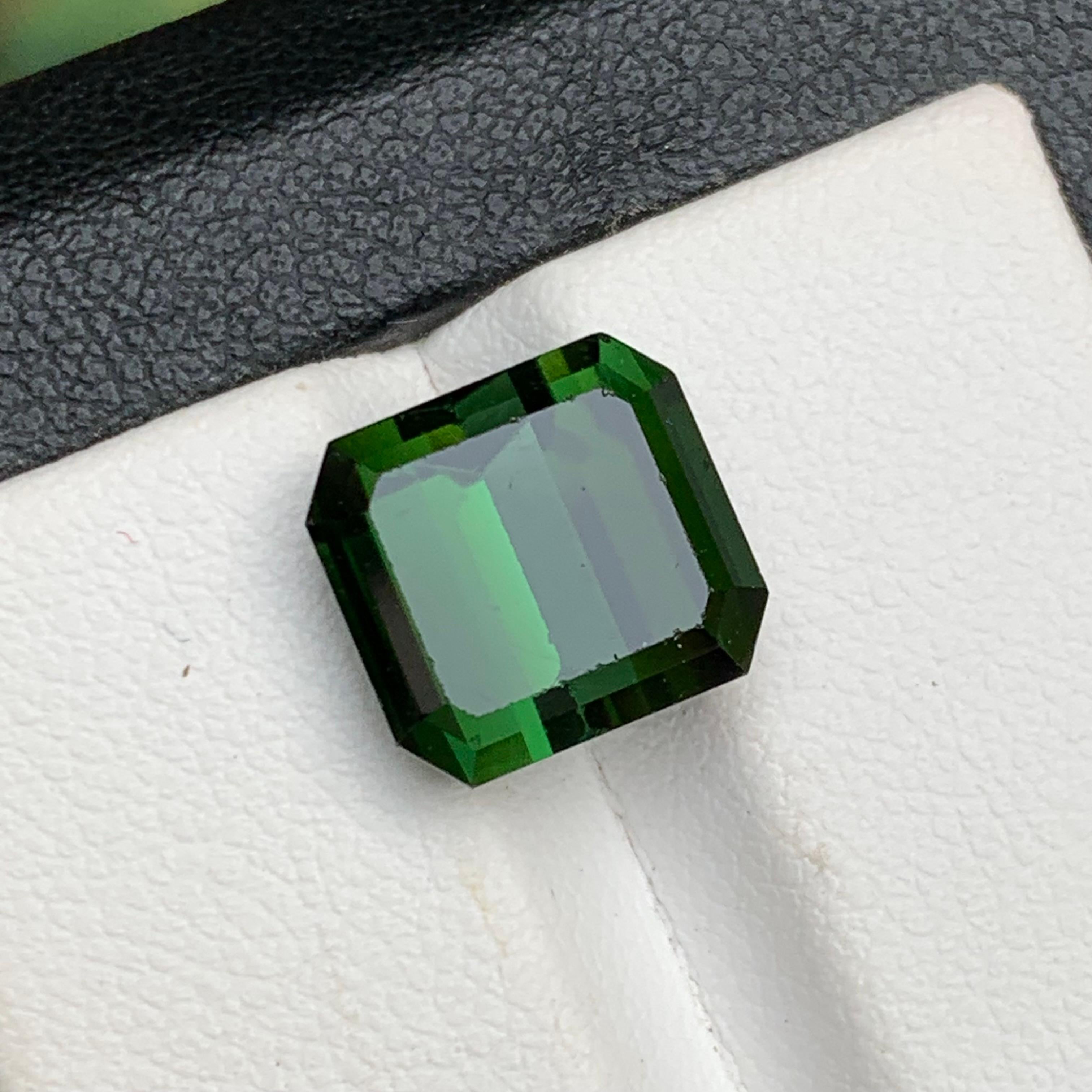 Tiefgrüner natürlicher Turmalin Ring, Anhänger Loser Edelstein 6,50 Ct Smaragdschliff im Angebot 6