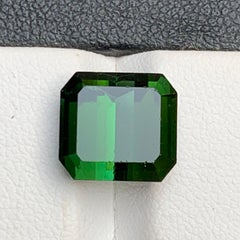 Tiefgrüner natürlicher Turmalin Ring, Anhänger Loser Edelstein 6,50 Ct Smaragdschliff