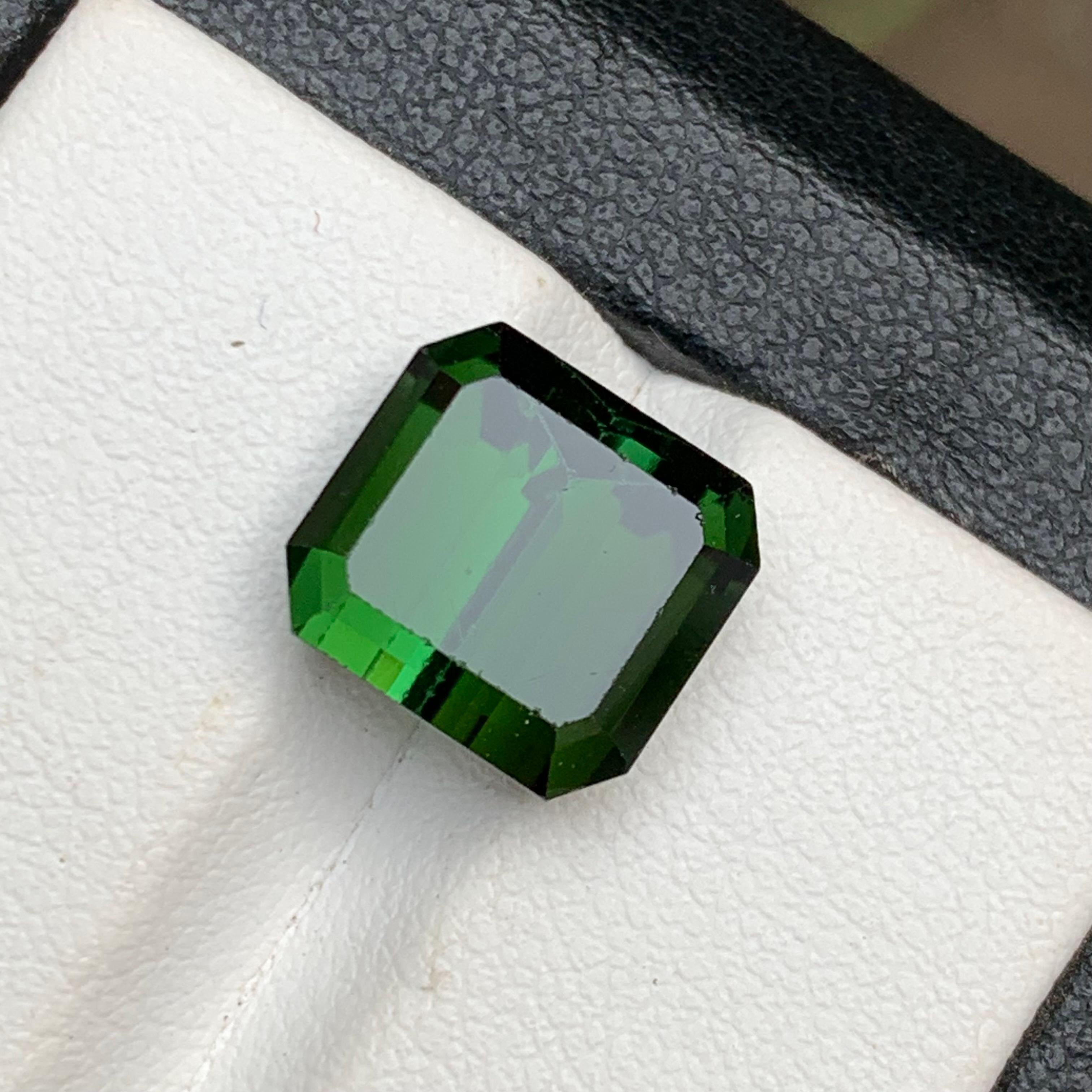 Tiefgrüner natürlicher Turmalin Ring, Anhänger Loser Edelstein 6,50 Ct Smaragdschliff im Zustand „Neu“ im Angebot in Peshawar, PK