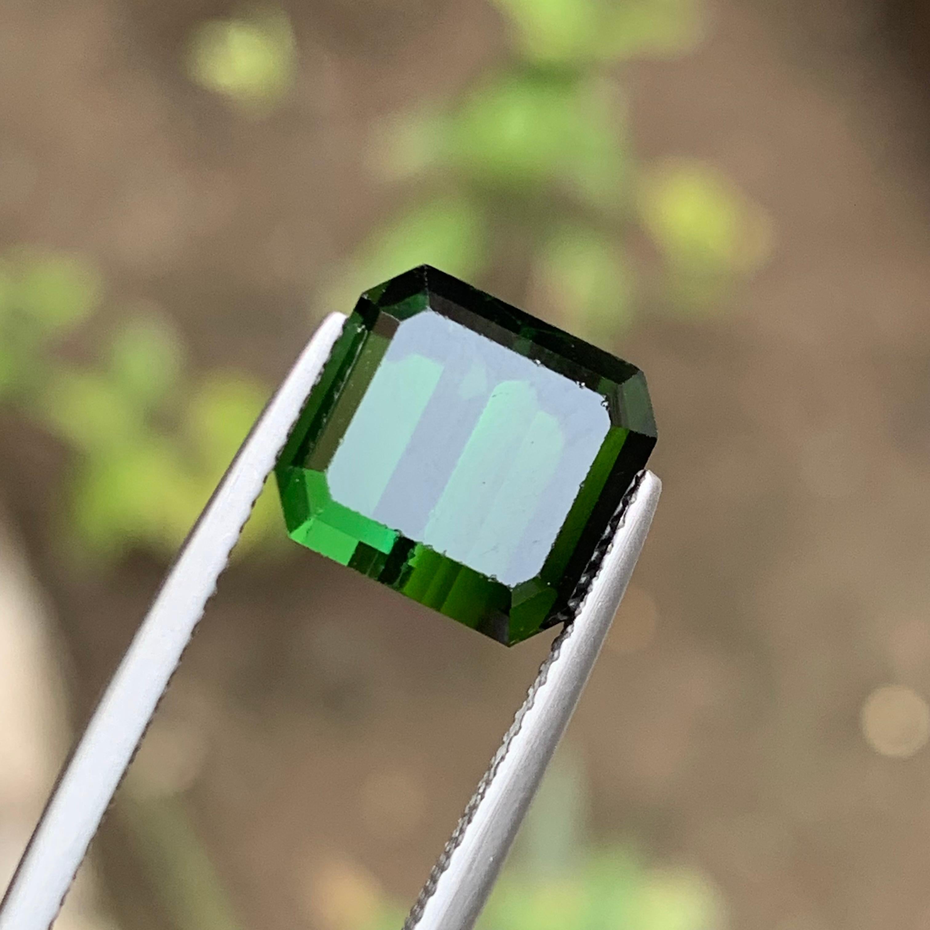 Tiefgrüner natürlicher Turmalin Ring, Anhänger Loser Edelstein 6,50 Ct Smaragdschliff im Angebot 2