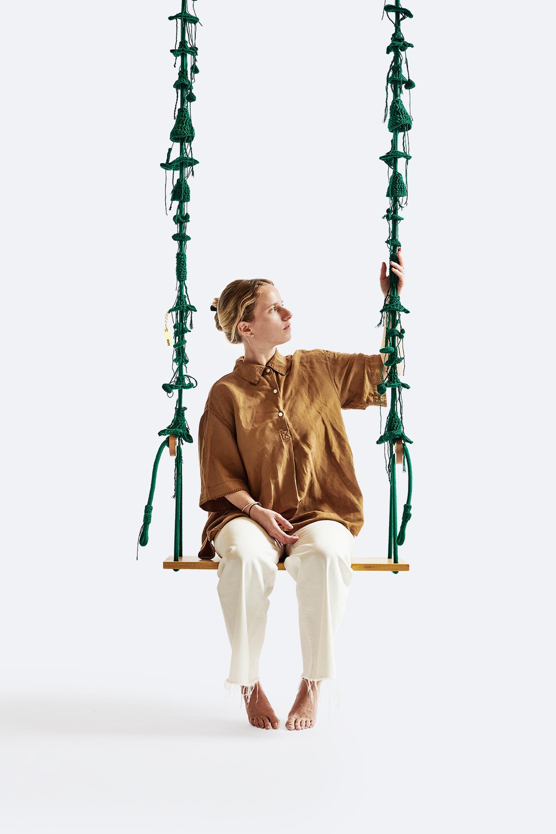 Iota swings take the user to a wild, natural, fantastic place. These swings work great in living rooms, spacious bedrooms or hotel lobbies and suites. They are an elegant yet bold choice for both modern-Minimalist and boho interiors. Nearly 200