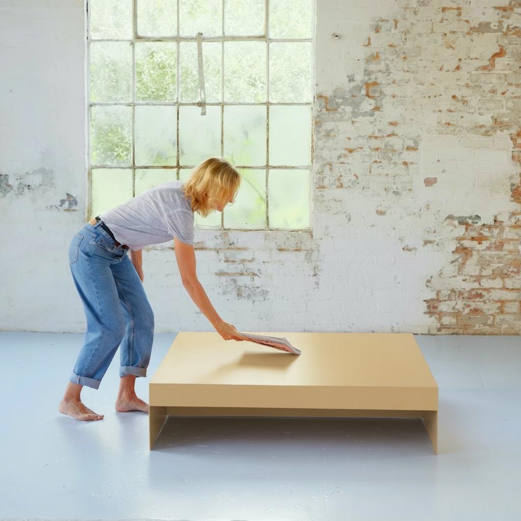 Deep Green, Single Form Square Aluminium Coffee Table, Customisable en vente 10