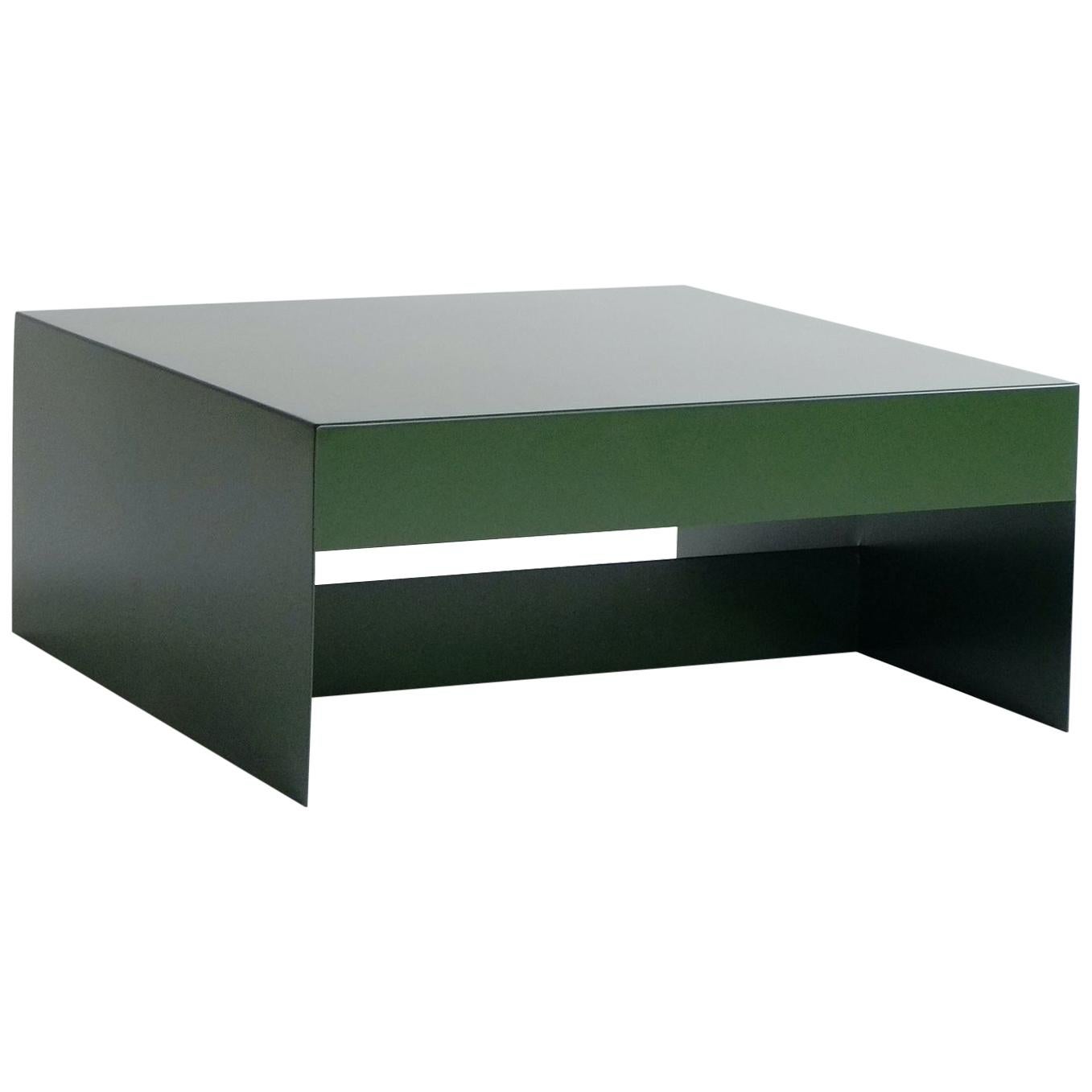Deep Green, Single Form Square Aluminium Coffee Table, Customisable en vente