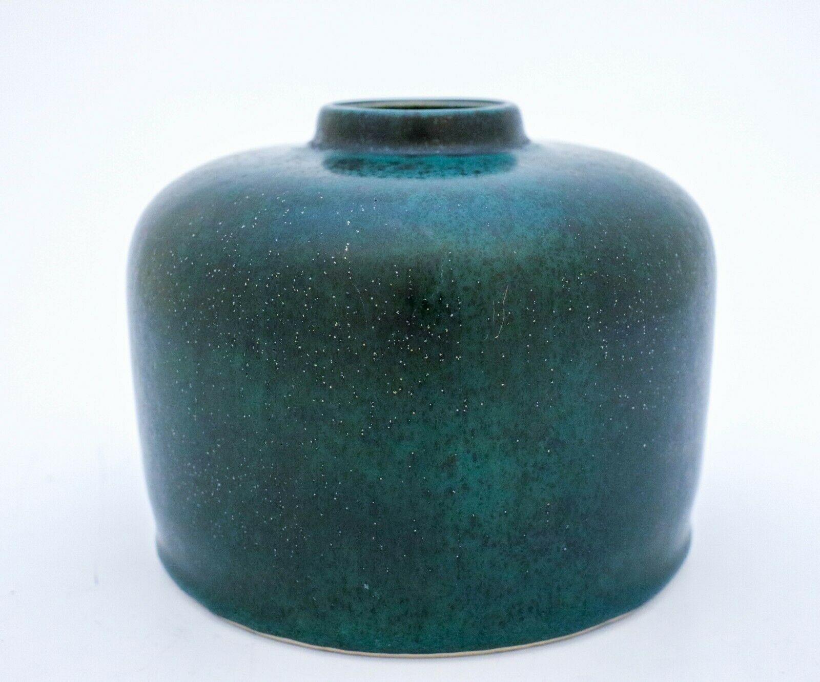 Deep Green Stoneware Vase, Carl-Harry Stålhane, Rörstrand, 1963 In Excellent Condition In Stockholm, SE