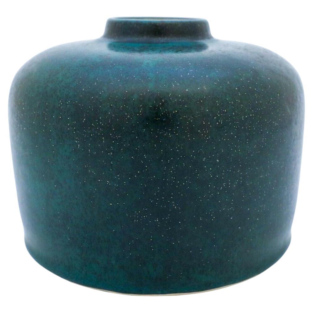 Deep Green Stoneware Vase, Carl-Harry Stålhane, Rörstrand, 1963