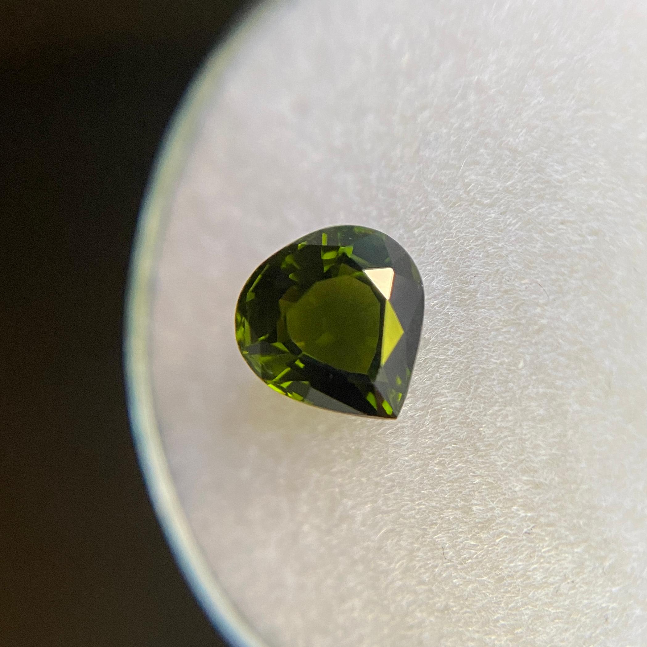 Deep Green Tourmaline 1.17ct Pear Cut Loose Gemstone In New Condition In Birmingham, GB