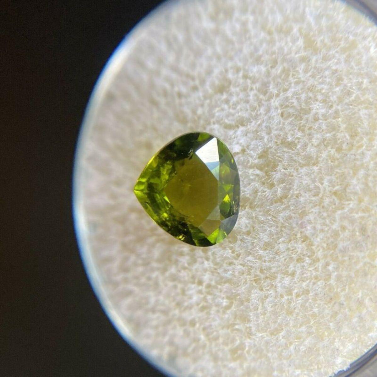 Deep Green Tourmaline 1.38ct Pear Cut Loose Gemstone 1