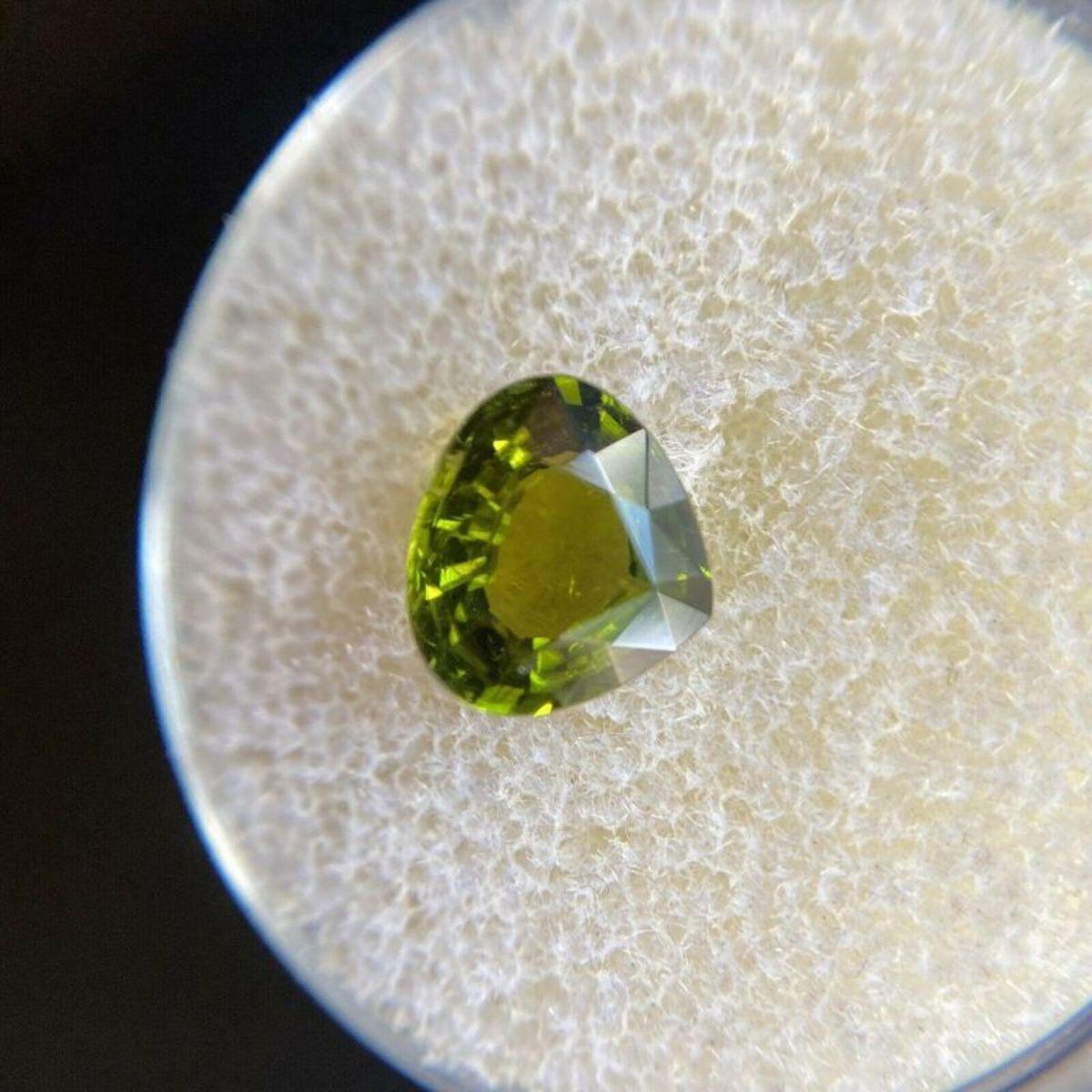 Deep Green Tourmaline 1.38ct Pear Cut Loose Gemstone 2