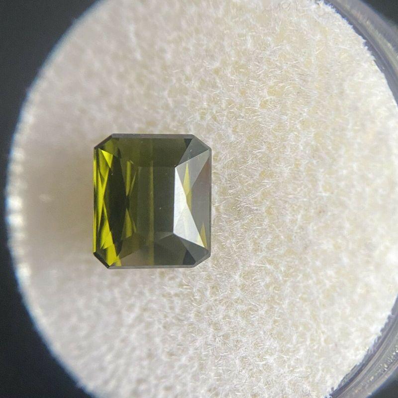 Deep Green Tourmaline 1.90ct Octagon Emerald Cut Loose Gemstone In New Condition In Birmingham, GB