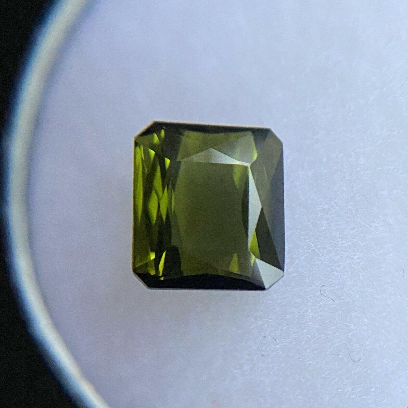 Deep Green Tourmaline 2.12ct Octagon Emerald Cut Loose Gem 7.6 x 7mm

Natural Deep Green Tourmaline Gemstone. 
2.12 Carat with a beautiful deep green colour and excellent clarity. VVS. 
Also has an excellent fancy emerald cut with good proportions