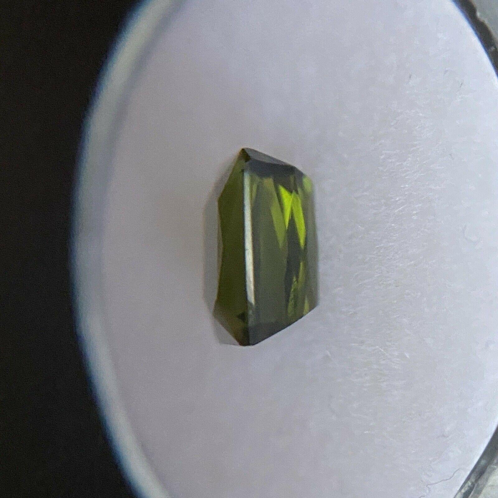 Deep Green Tourmaline 2.12ct Octagon Emerald Cut Loose Gem In New Condition For Sale In Birmingham, GB