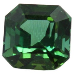 Deep Green Tourmaline Square with Cut Corners