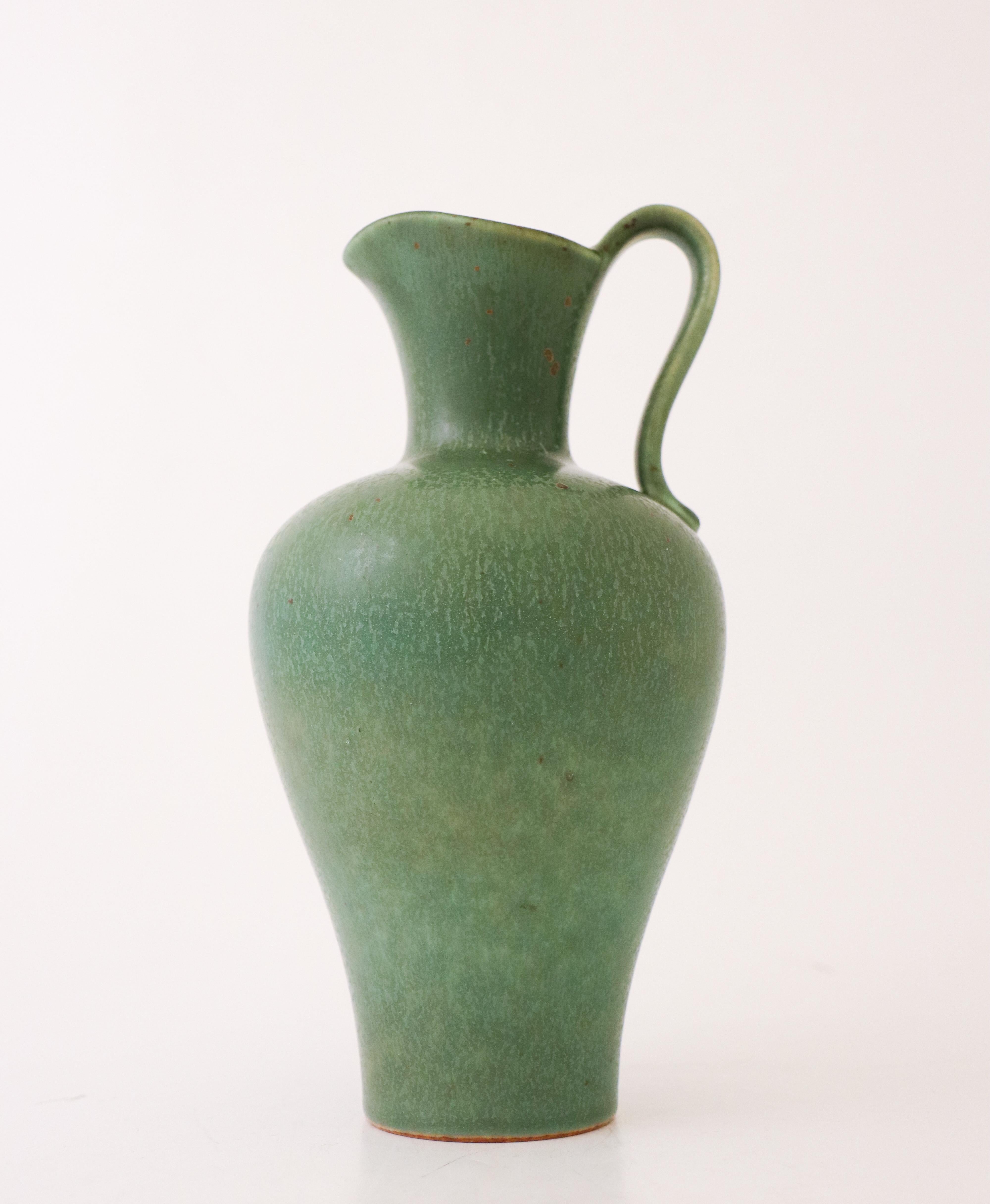 Scandinavian Modern Deep Green Vase, Gunnar Nylund, Rörstrand, 1950s, Mid-Century Vintage For Sale