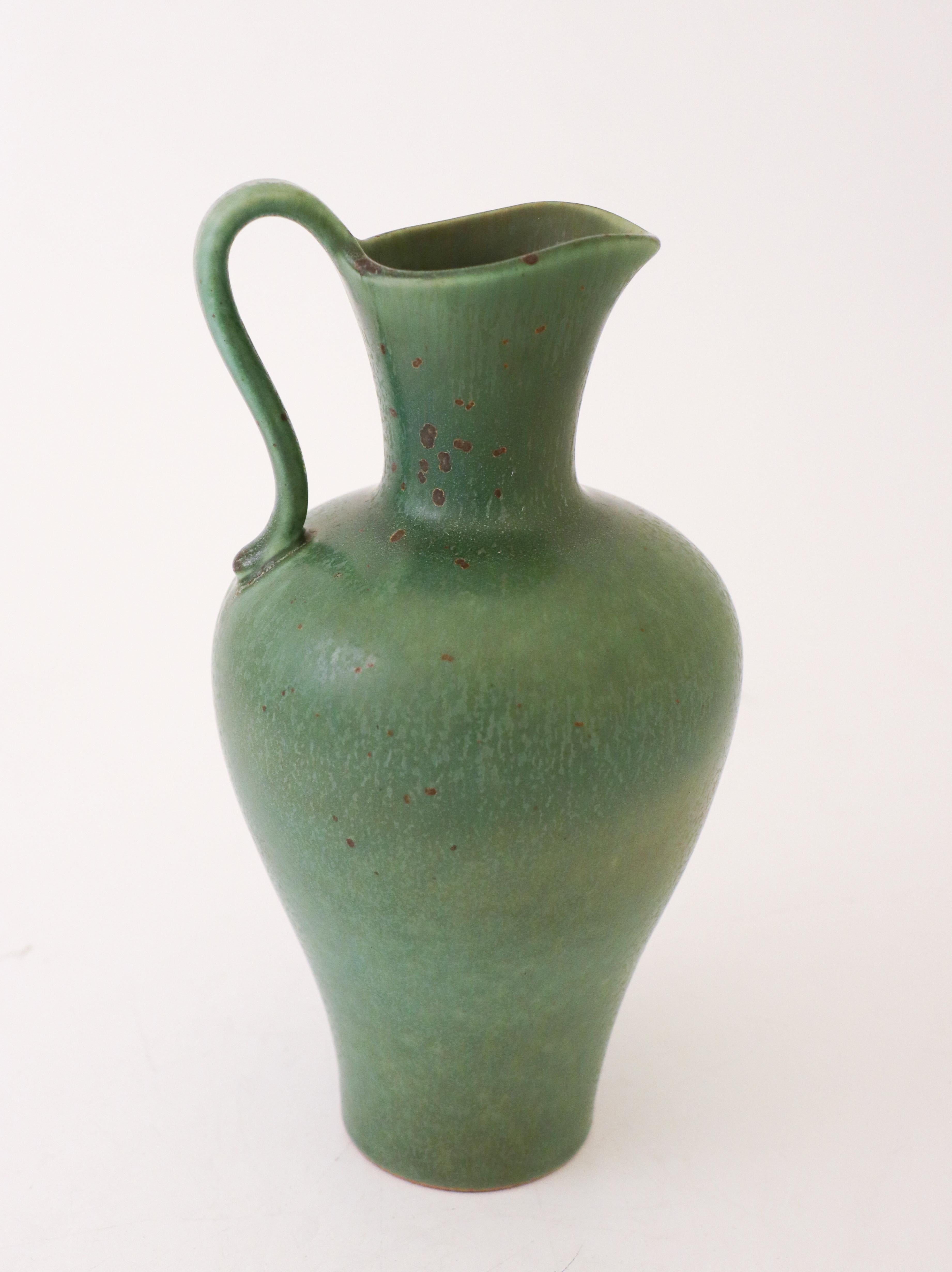 20th Century Deep Green Vase, Gunnar Nylund, Rörstrand, 1950s, Mid-Century Vintage For Sale