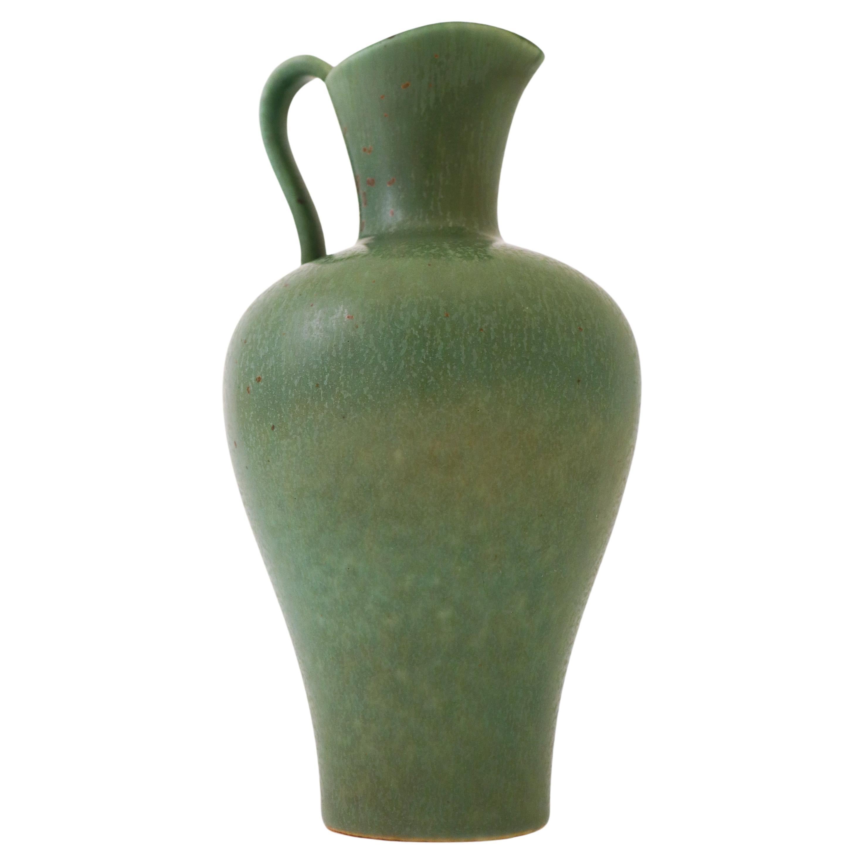 Deep Green Vase, Gunnar Nylund, Rörstrand, 1950s, Mid-Century Vintage For Sale