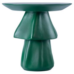 Deep Green Weather-Resistant Fiberglass Outdoor Side Table