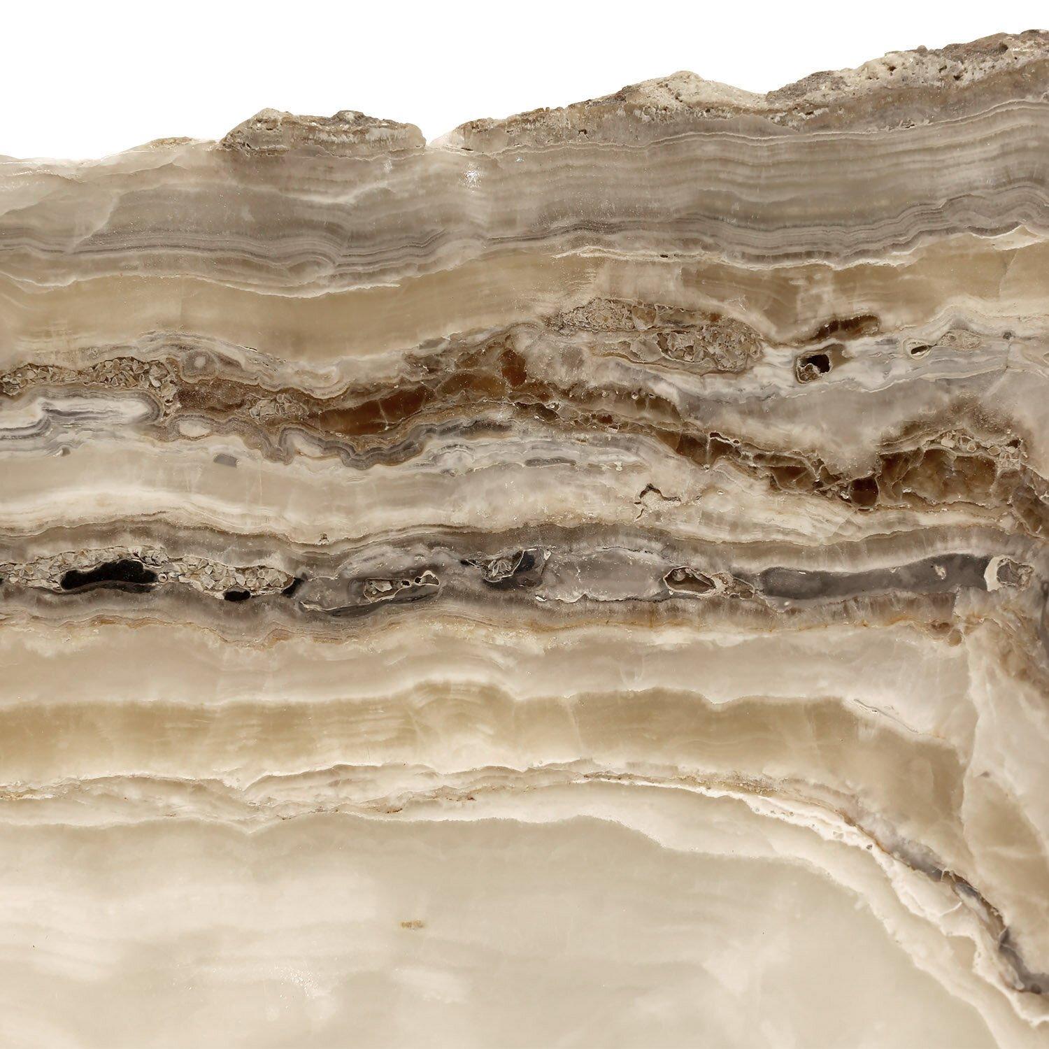 Contemporary Deep Handmade Natural Onyx Bowl, One of a Kind For Sale