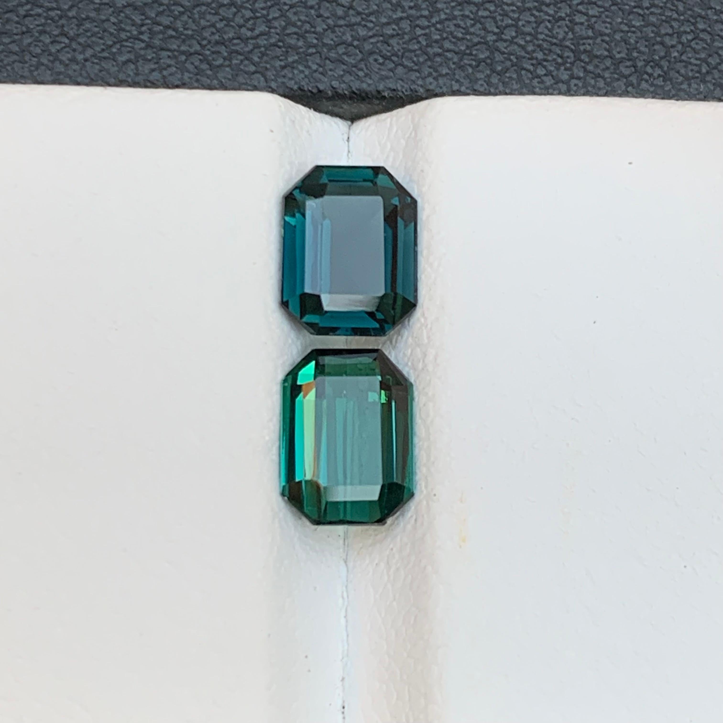 Contemporary Deep Indicolite Blue & Bluish Green Natural Tourmaline Gemstones 2.45 Ct-Jewelry For Sale
