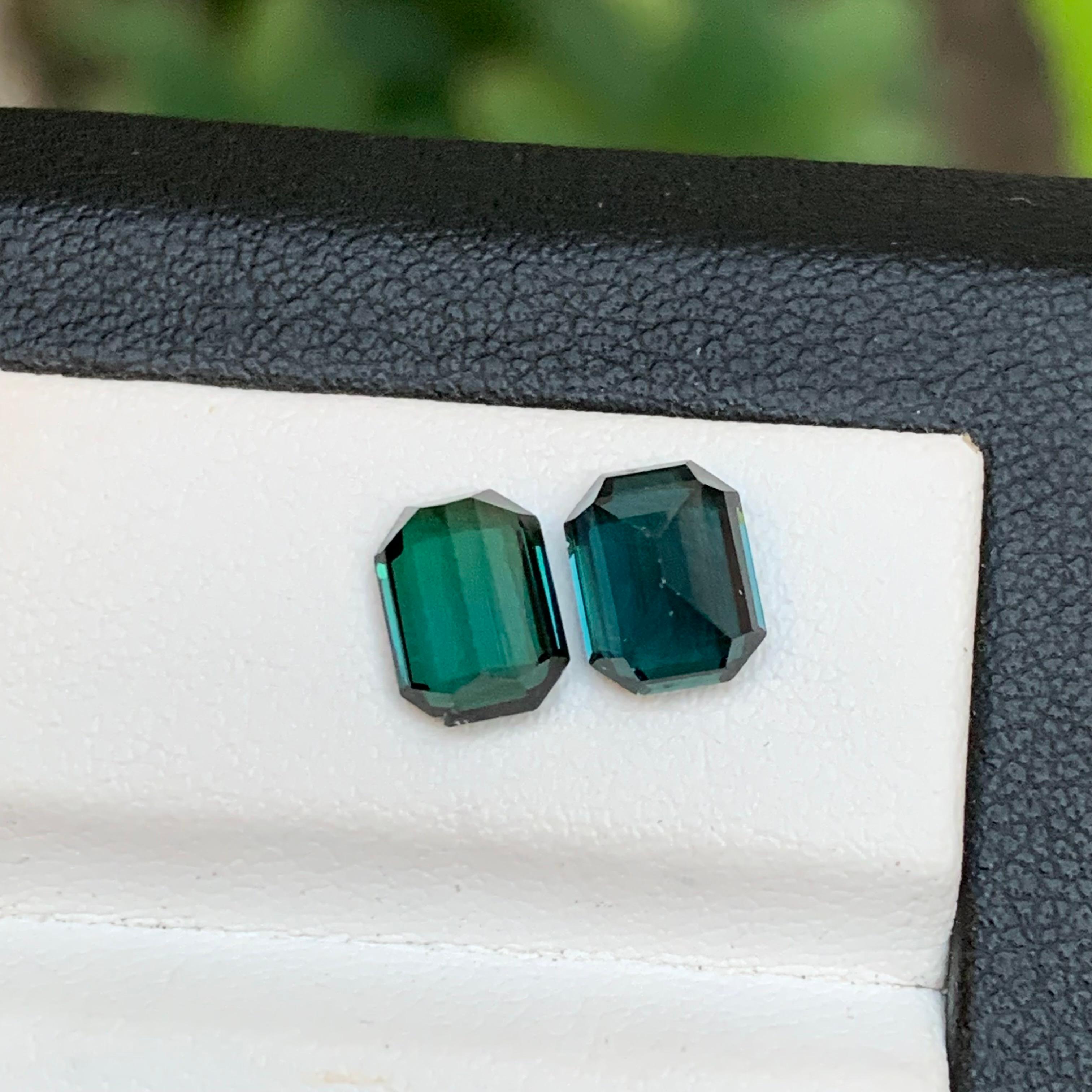 Deep Indicolite Blue & Bluish Green Natural Tourmaline Gemstones 2.45 Ct-Jewelry For Sale 1