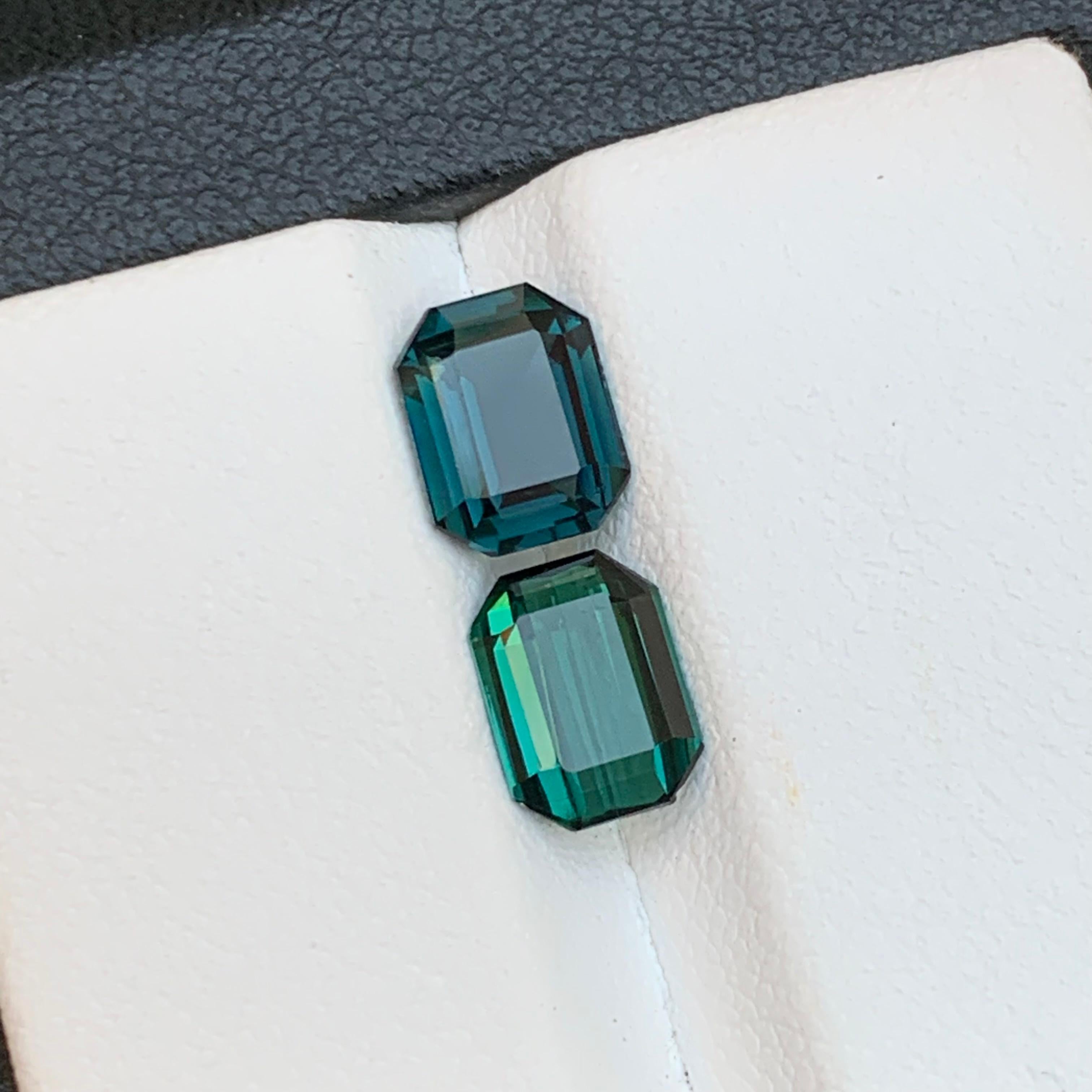 Deep Indicolite Blue & Bluish Green Natural Tourmaline Gemstones 2.45 Ct-Jewelry For Sale 2
