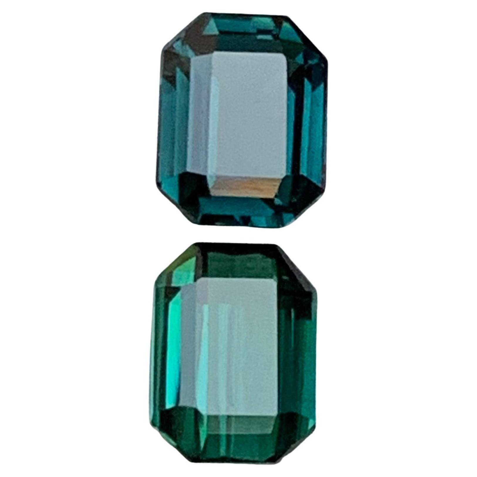 Deep Indicolite Blue & Bluish Green Natural Tourmaline Gemstones 2.45 Ct-Jewelry For Sale