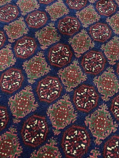 Turkmenischer Khoja-Roshai-Teppich, tief indigoblau - • Handgefertigter Tribal-Teppich (7×10)