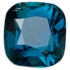 Deep Inky Blue Natural Tourmaline Ring Loose Gemstone 1.25 Ct Square Cushion Cut