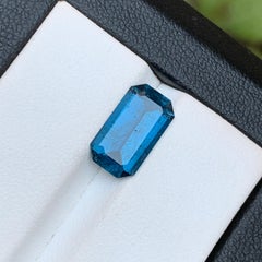 Deep Inky Blue Natural Tourmaline Ring Loose Gemstone 3 Ct Emerald Cut-Jewelry