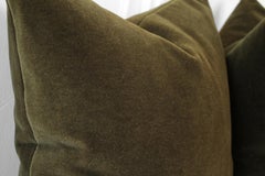 Deep Moss Green Mohair Accent Pillow