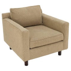 Deep Oatmeal Fabric Upholstery Contemporary Lounge Chair on Dowel Legs