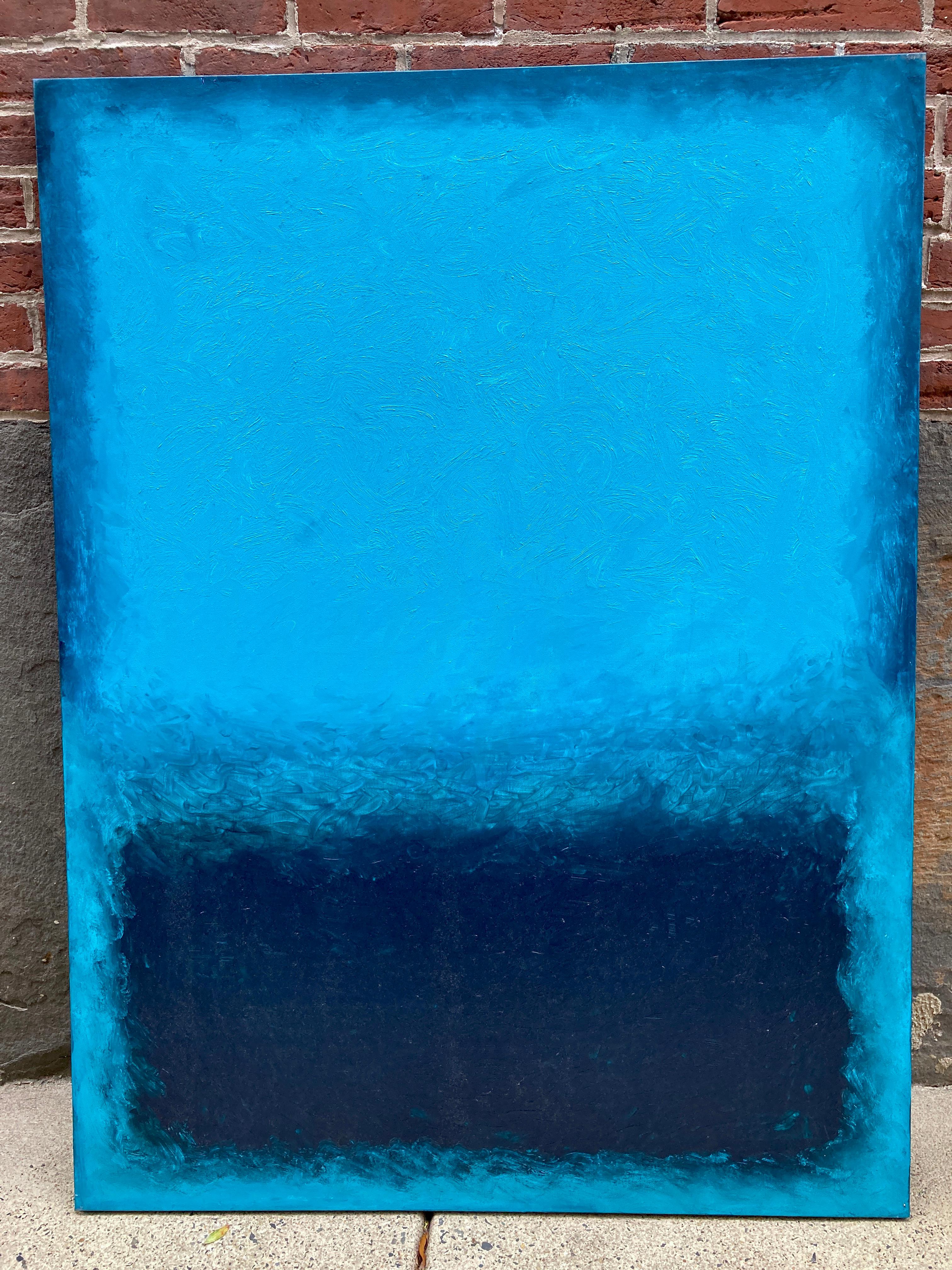 Mid-Century Modern Deep Ocean, Contemporary Color-Field Abstract by Benjamin Casiano For Sale