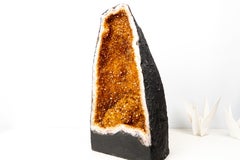 Deep Orange Citrine Cathedral Geode with Flower