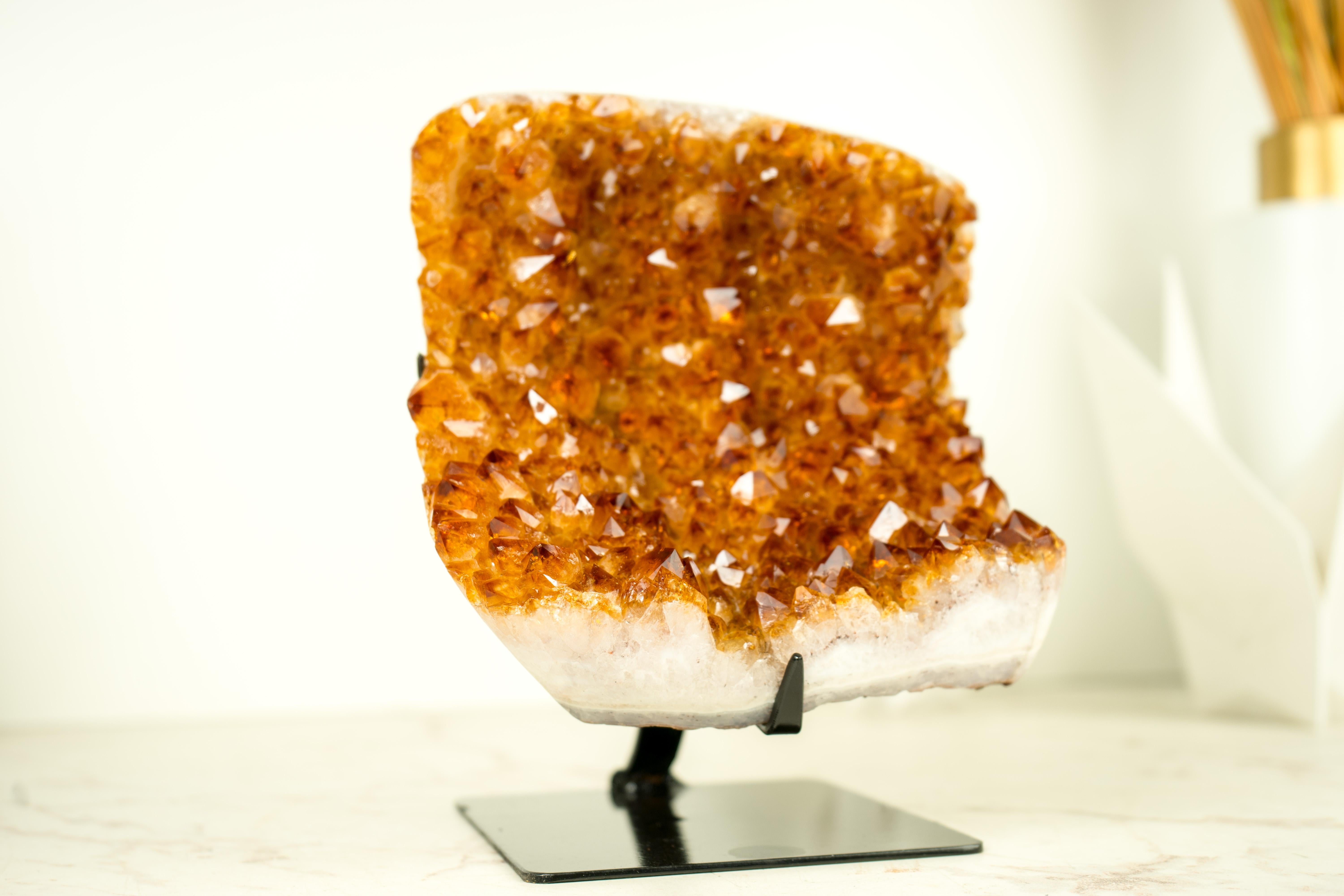 AAA-Grade Citrine Cluster with Cognac Citrine Druzy, On Made to Order Stand  For Sale 6