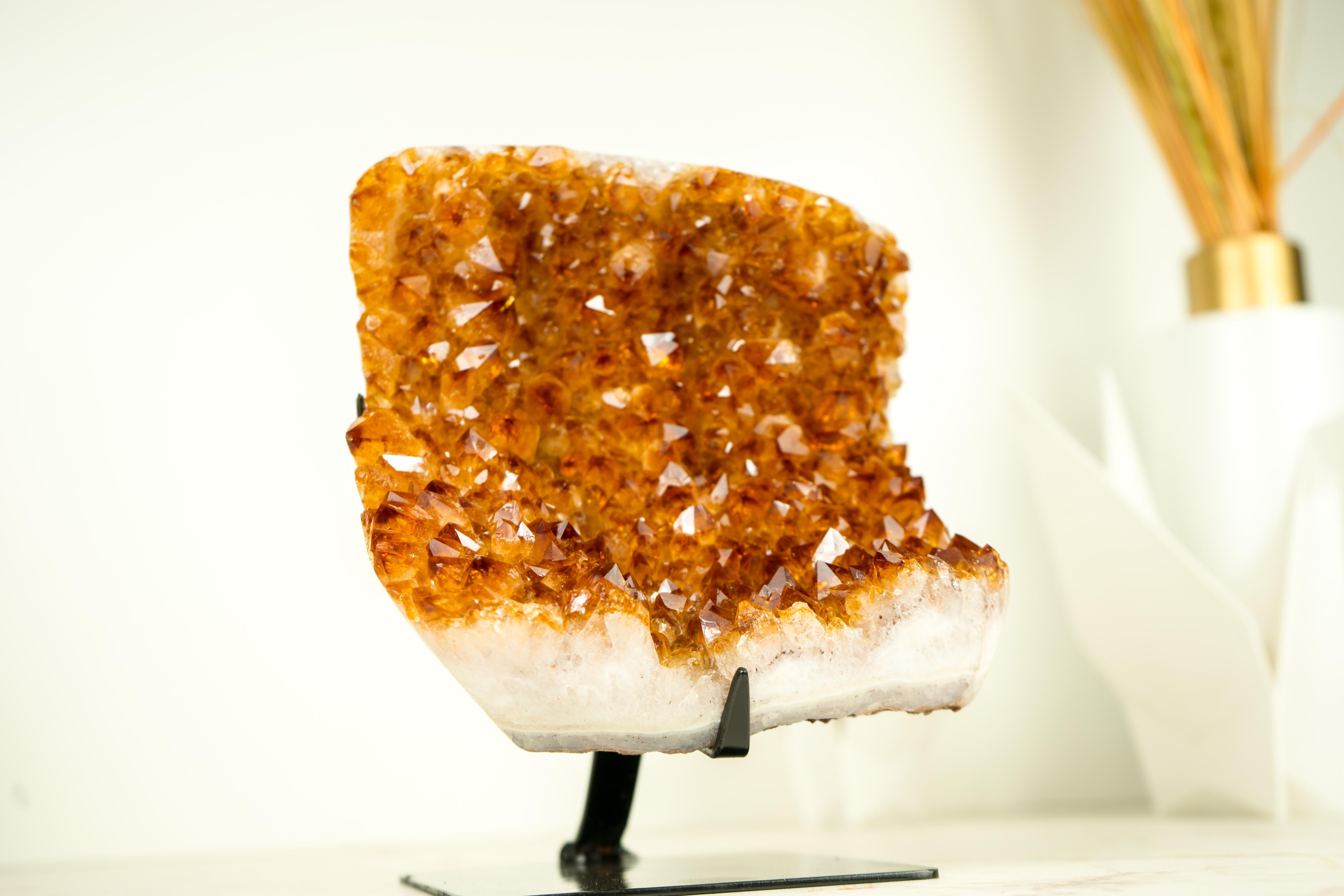 AAA-Grade Citrine Cluster with Cognac Citrine Druzy, On Made to Order Stand  For Sale 7