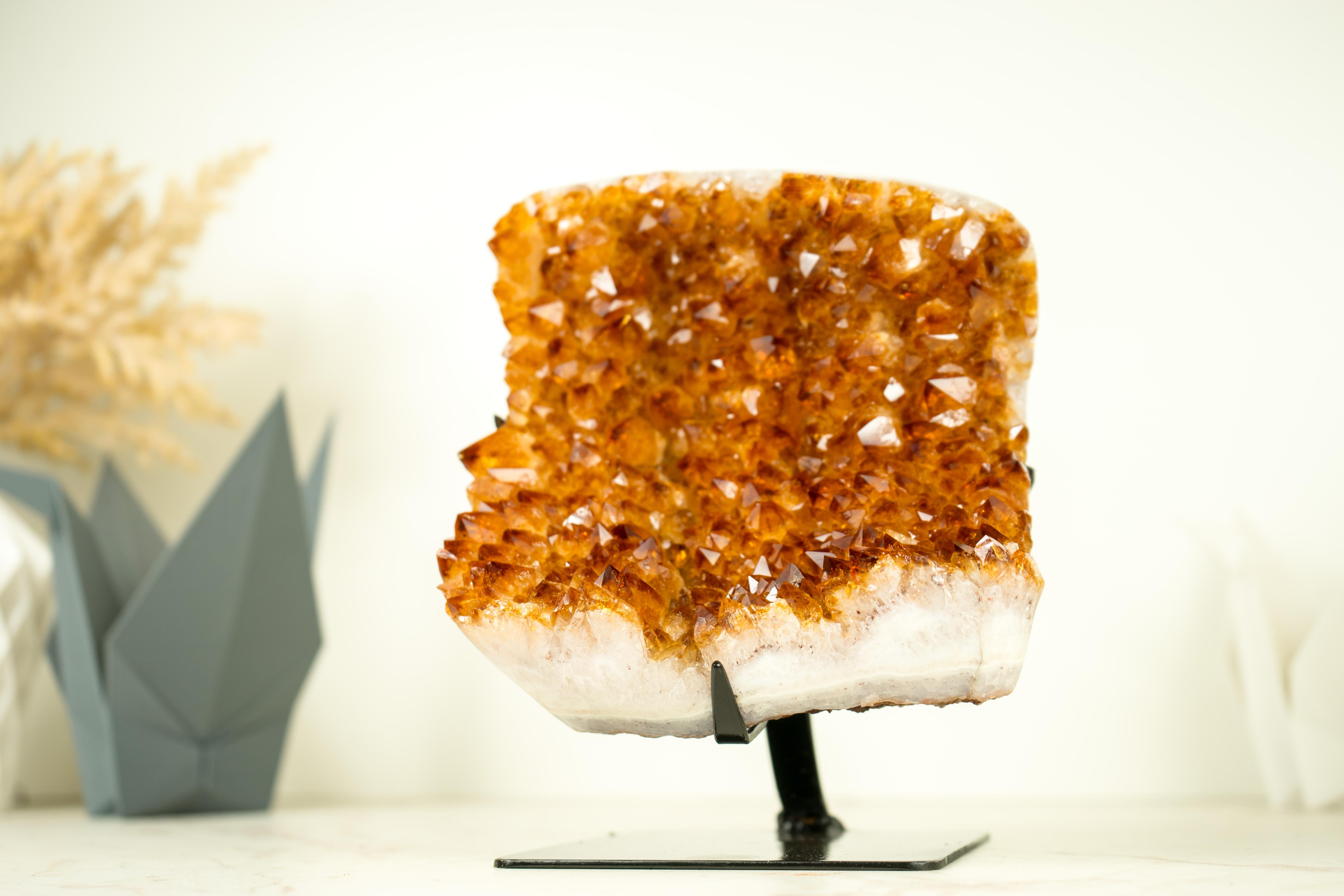 AAA-Grade Citrine Cluster with Cognac Citrine Druzy, On Made to Order Stand  For Sale 8