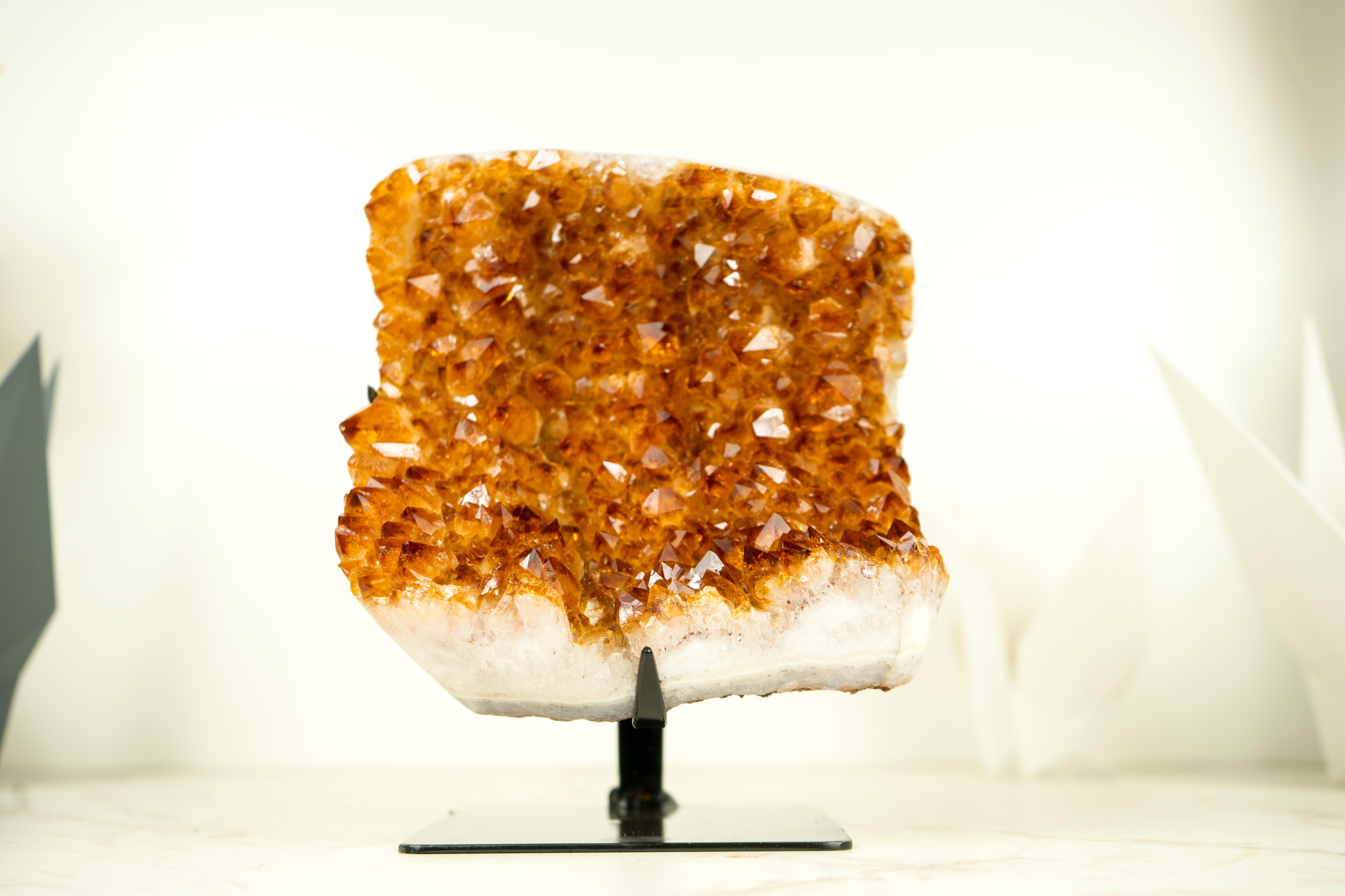 AAA-Grade Citrine Cluster with Cognac Citrine Druzy, On Made to Order Stand  For Sale 9