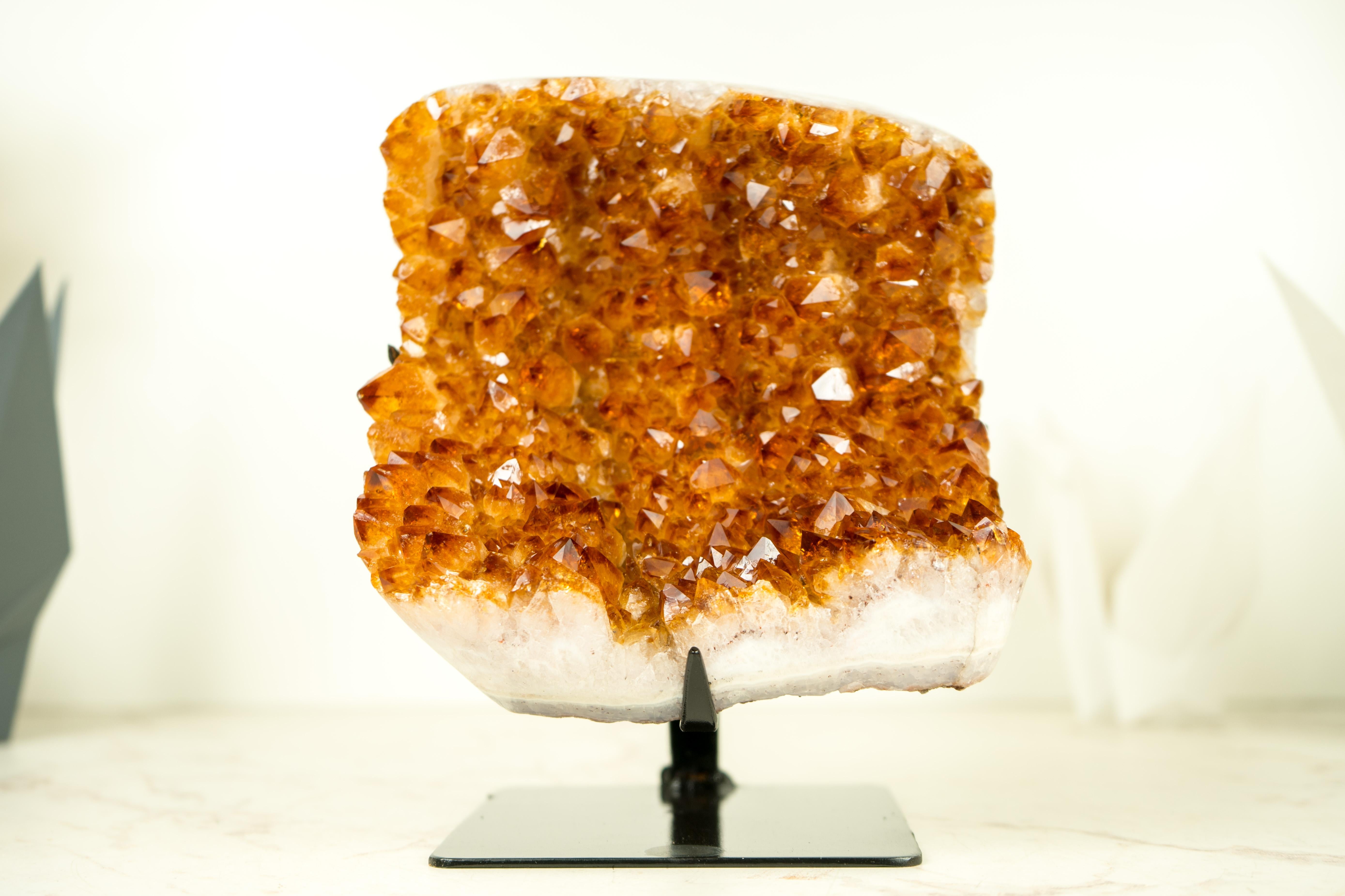 AAA-Grade Citrine Cluster with Cognac Citrine Druzy, On Made to Order Stand  For Sale 10