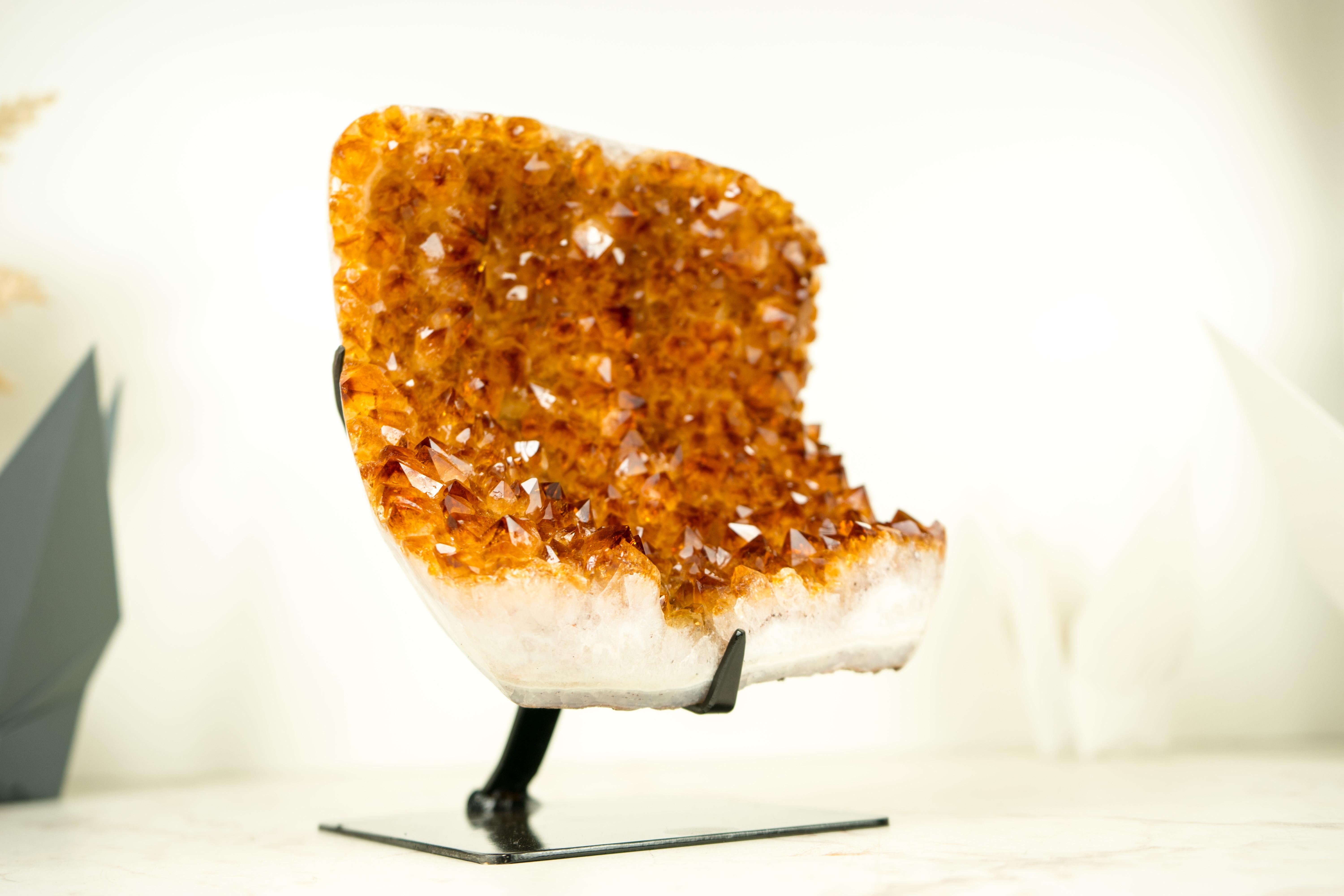 AAA-Grade Citrine Cluster with Cognac Citrine Druzy, On Made to Order Stand  For Sale 2