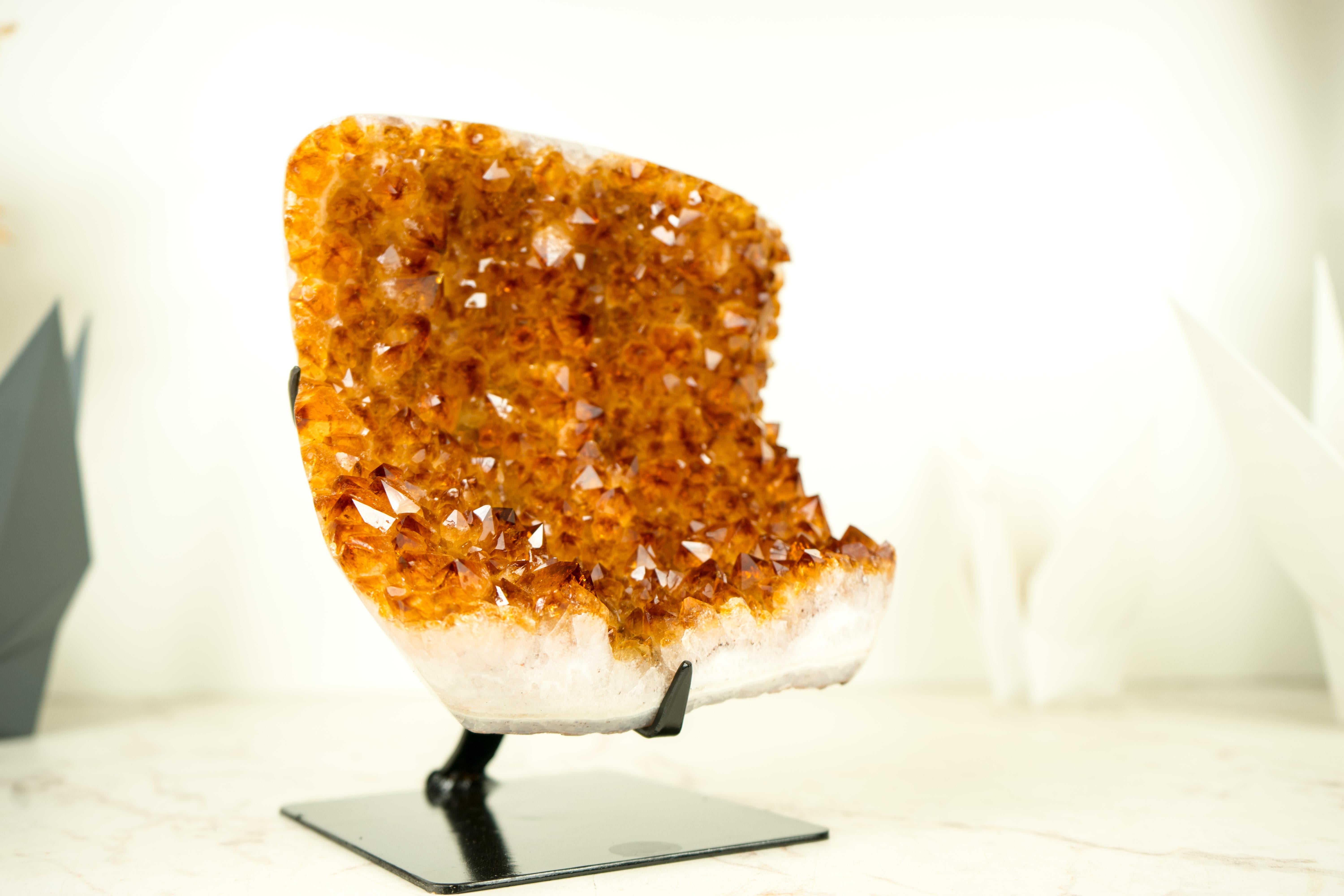 AAA-Grade Citrine Cluster with Cognac Citrine Druzy, On Made to Order Stand  For Sale 3