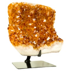AAA-Grade Citrine Cluster with Cognac Citrine Druzy, On Made to Order Stand 