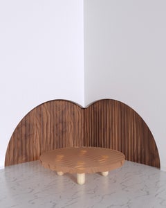 Deep Orange Epoxy Coffee Table with Solid Maple Legs - Coffee Table NAMI