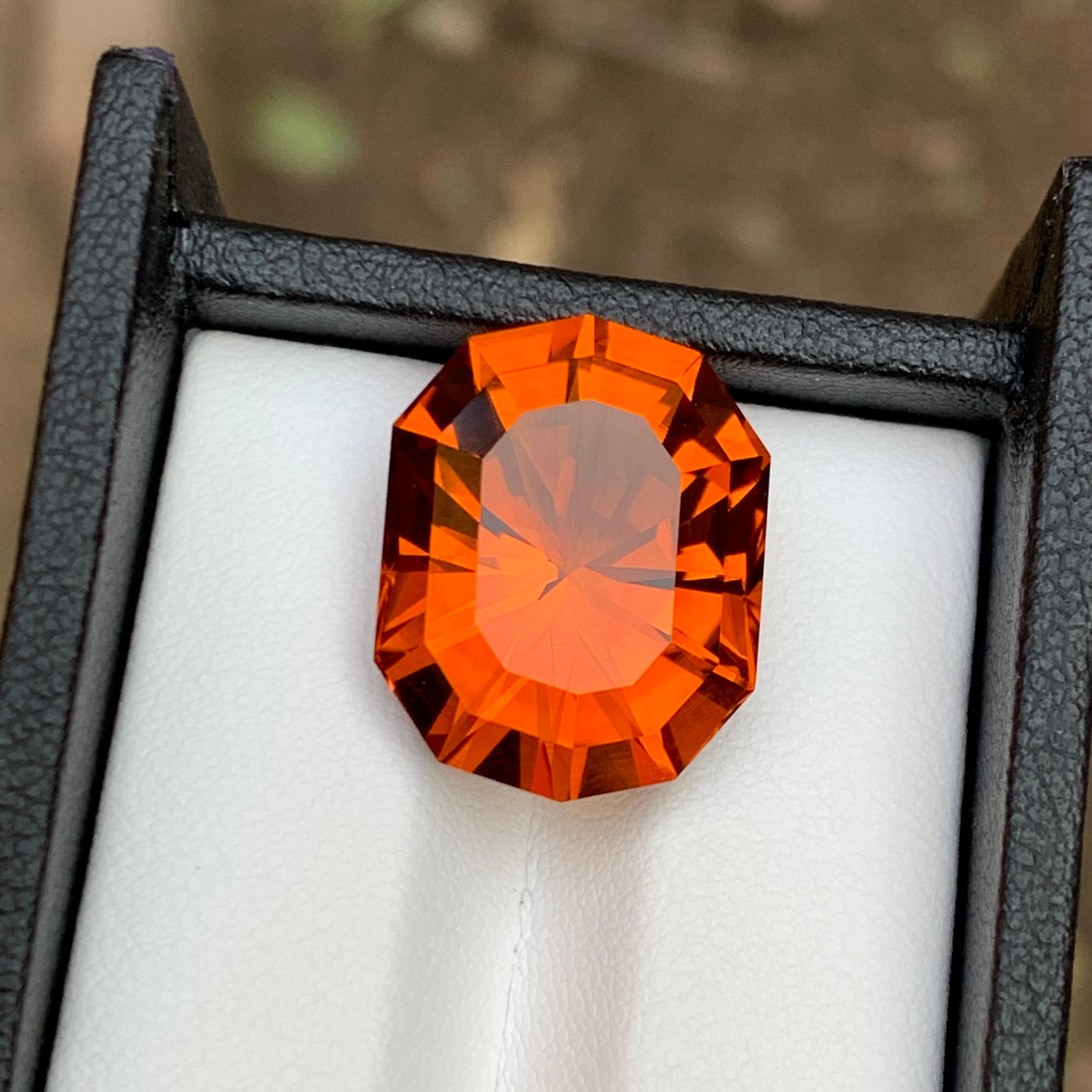Rare Orange Certified Citrine Loose Gemstone 15.30 Ct Fancy Cut for Pendant For Sale 10